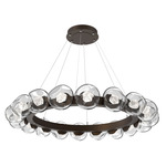 Luna Radial Ring Chandelier - Flat Bronze / Clear Zircon