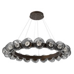 Luna Radial Ring Chandelier - Flat Bronze / Smoke Zircon