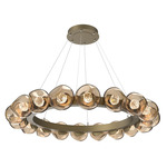 Luna Radial Ring Chandelier - Gilded Brass / Bronze Floret