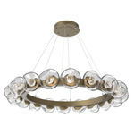 Luna Radial Ring Chandelier - Gilded Brass / Clear Floret