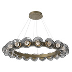 Luna Radial Ring Chandelier - Gilded Brass / Smoke Floret