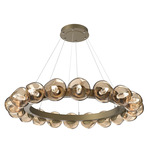 Luna Radial Ring Chandelier - Gilded Brass / Bronze Geo