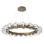 Luna Radial Ring Chandelier - Gilded Brass / Clear Geo