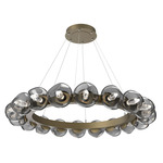 Luna Radial Ring Chandelier - Gilded Brass / Smoke Geo