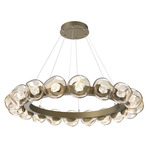 Luna Radial Ring Chandelier - Gilded Brass / Amber Zircon