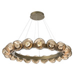 Luna Radial Ring Chandelier - Gilded Brass / Bronze Zircon