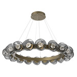 Luna Radial Ring Chandelier - Gilded Brass / Smoke Zircon