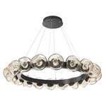 Luna Radial Ring Chandelier - Graphite / Amber Floret