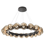 Luna Radial Ring Chandelier - Graphite / Bronze Floret