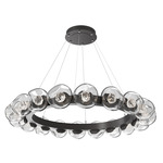 Luna Radial Ring Chandelier - Graphite / Clear Floret