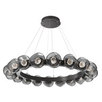 Luna Radial Ring Chandelier - Graphite / Smoke Floret