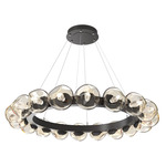 Luna Radial Ring Chandelier - Graphite / Amber Geo