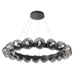 Luna Radial Ring Chandelier - Graphite / Bronze Geo