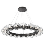 Luna Radial Ring Chandelier - Graphite / Clear Geo