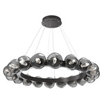 Luna Radial Ring Chandelier - Graphite / Smoke Geo