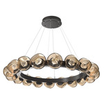 Luna Radial Ring Chandelier - Graphite / Bronze Zircon