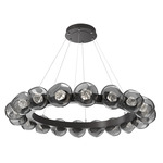 Luna Radial Ring Chandelier - Graphite / Smoke Zircon