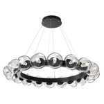 Luna Radial Ring Chandelier - Matte Black / Clear Geo