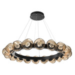 Luna Radial Ring Chandelier - Matte Black / Bronze Zircon