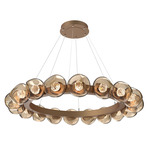 Luna Radial Ring Chandelier - Novel Brass / Bronze Floret