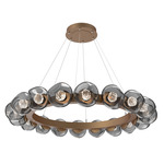 Luna Radial Ring Chandelier - Novel Brass / Smoke Floret