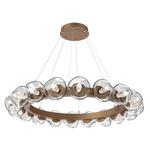 Luna Radial Ring Chandelier - Novel Brass / Clear Geo