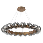 Luna Radial Ring Chandelier - Novel Brass / Smoke Geo