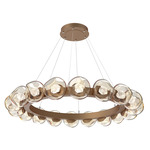 Luna Radial Ring Chandelier - Novel Brass / Amber Zircon