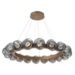 Luna Radial Ring Chandelier - Novel Brass / Smoke Zircon