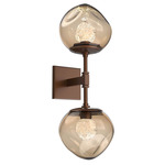 Luna Double Wall Sconce - Burnished Bronze / Bronze Floret