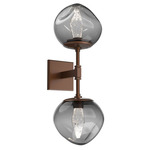 Luna Double Wall Sconce - Burnished Bronze / Smoke Geo