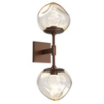 Luna Double Wall Sconce - Burnished Bronze / Amber Zircon