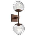 Luna Double Wall Sconce - Burnished Bronze / Clear Zircon