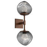 Luna Double Wall Sconce - Burnished Bronze / Smoke Zircon