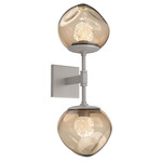 Luna Double Wall Sconce - Beige Silver / Bronze Floret