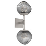 Luna Double Wall Sconce - Beige Silver / Smoke Floret