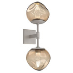 Luna Double Wall Sconce - Beige Silver / Bronze Geo