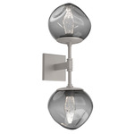 Luna Double Wall Sconce - Beige Silver / Smoke Geo