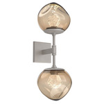 Luna Double Wall Sconce - Beige Silver / Bronze Zircon