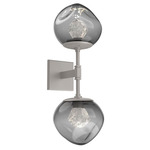 Luna Double Wall Sconce - Beige Silver / Smoke Zircon