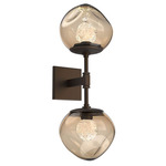 Luna Double Wall Sconce - Flat Bronze / Bronze Floret