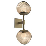 Luna Double Wall Sconce - Gilded Brass / Bronze Floret