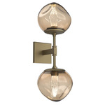 Luna Double Wall Sconce - Gilded Brass / Bronze Geo