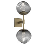 Luna Double Wall Sconce - Gilded Brass / Smoke Geo