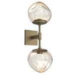 Luna Double Wall Sconce - Gilded Brass / Amber Zircon