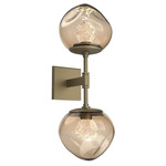 Luna Double Wall Sconce - Gilded Brass / Bronze Zircon