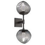 Luna Double Wall Sconce - Graphite / Smoke Geo