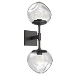 Luna Double Wall Sconce - Graphite / Clear Zircon