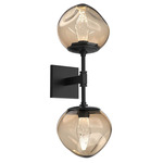 Luna Double Wall Sconce - Matte Black / Bronze Geo