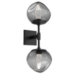 Luna Double Wall Sconce - Matte Black / Smoke Geo